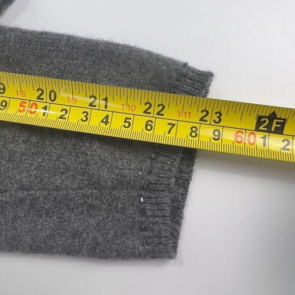 Gap Cardigan Sweater Women’s L Lambswool Blend Heather Gray Snap Beaded Cropped - Picture 12 of 15